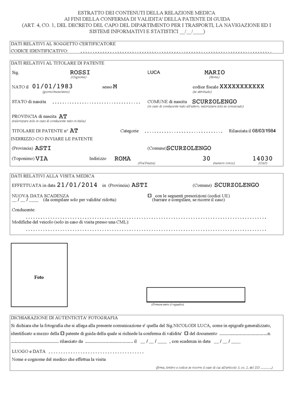 Certificazione medica